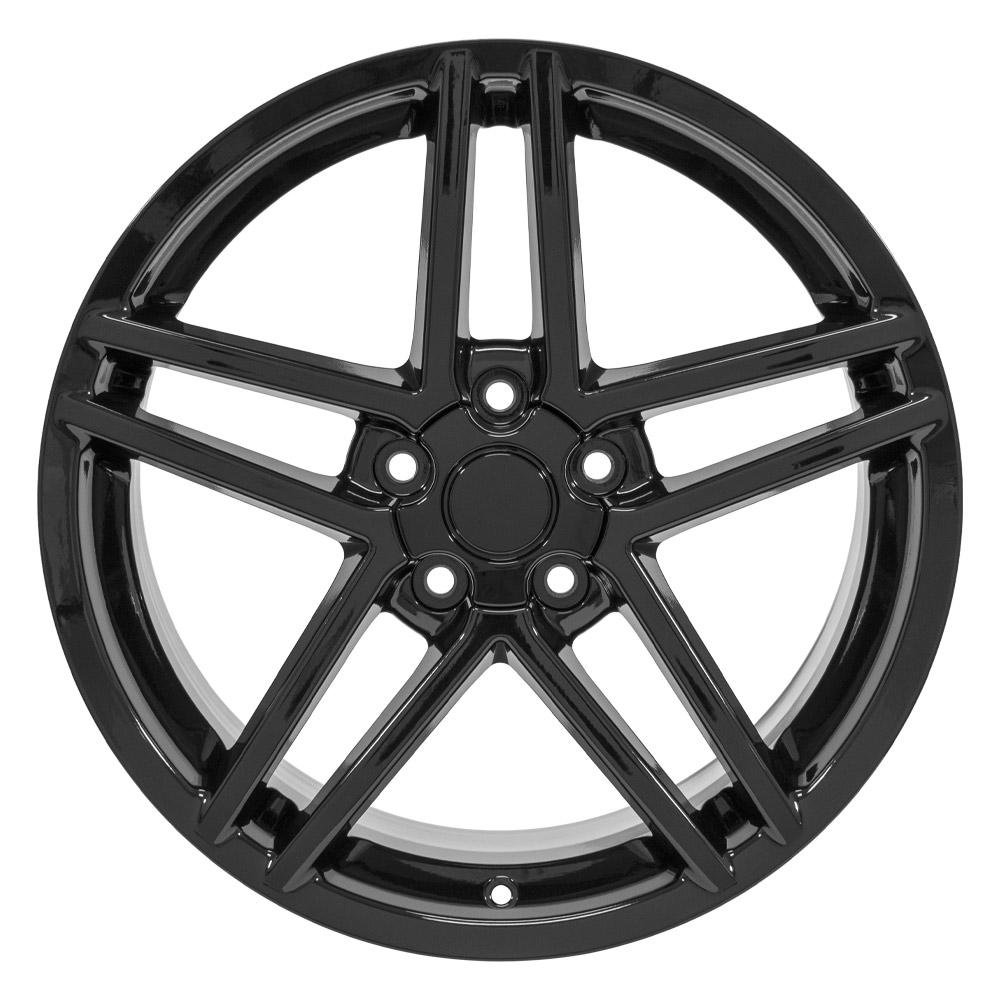 19" Replica Wheel CV07B Fits Chevrolet Corvette C6 Z06 19x10 Black Wheel