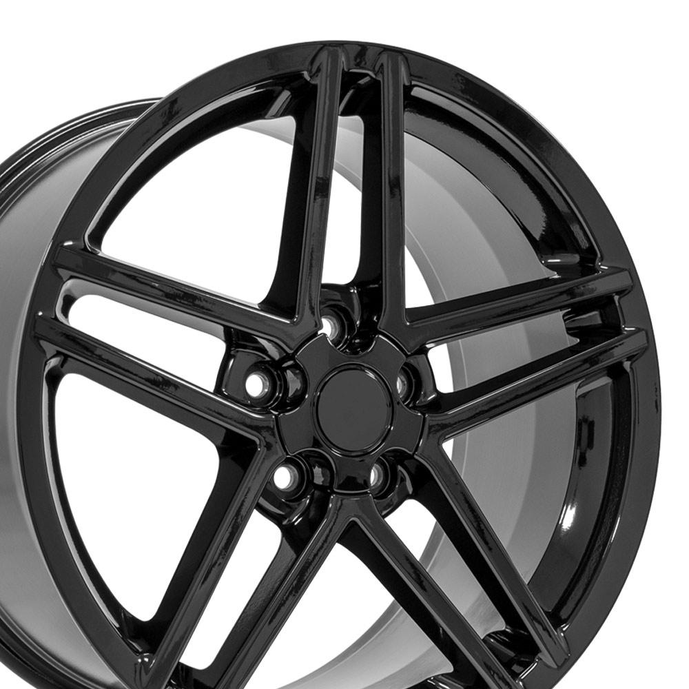19" Replica Wheel CV07B Fits Chevrolet Corvette C6 Z06 19x10 Black Wheel