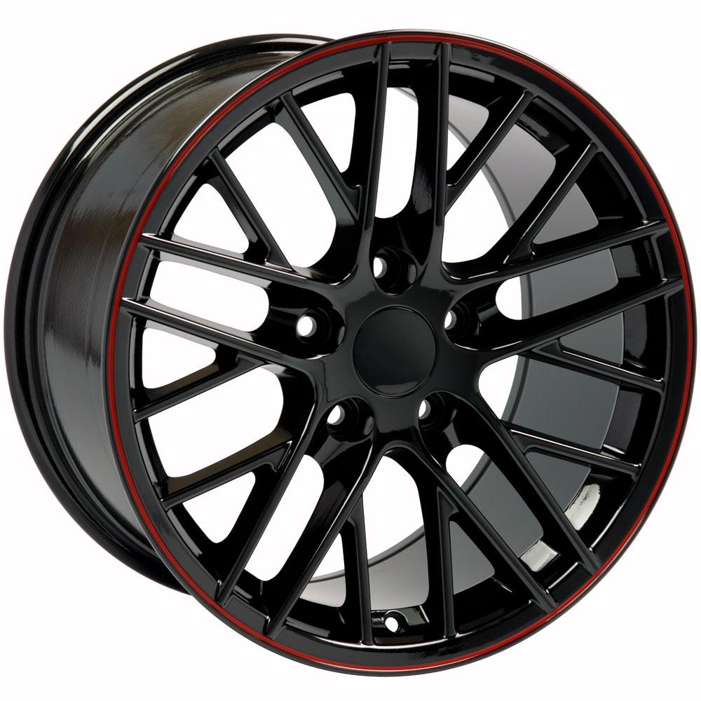 18" Replica Wheel CV08B Fits Chevrolet Corvette C6 ZR1 18x8.5 Redline Wheel