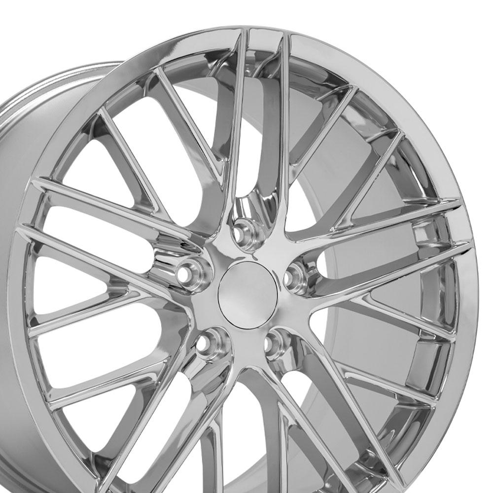 19" Replica Wheel CV08B Fits Chevrolet Corvette C6 ZR1 19x10 Chrome Wheel