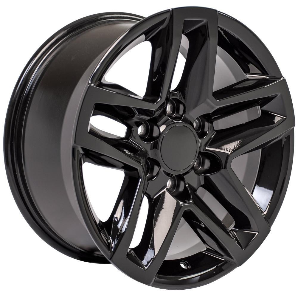 18" Replica Wheel CV34B Fits Chevrolet Silverado 18x8.5 Black Wheel
