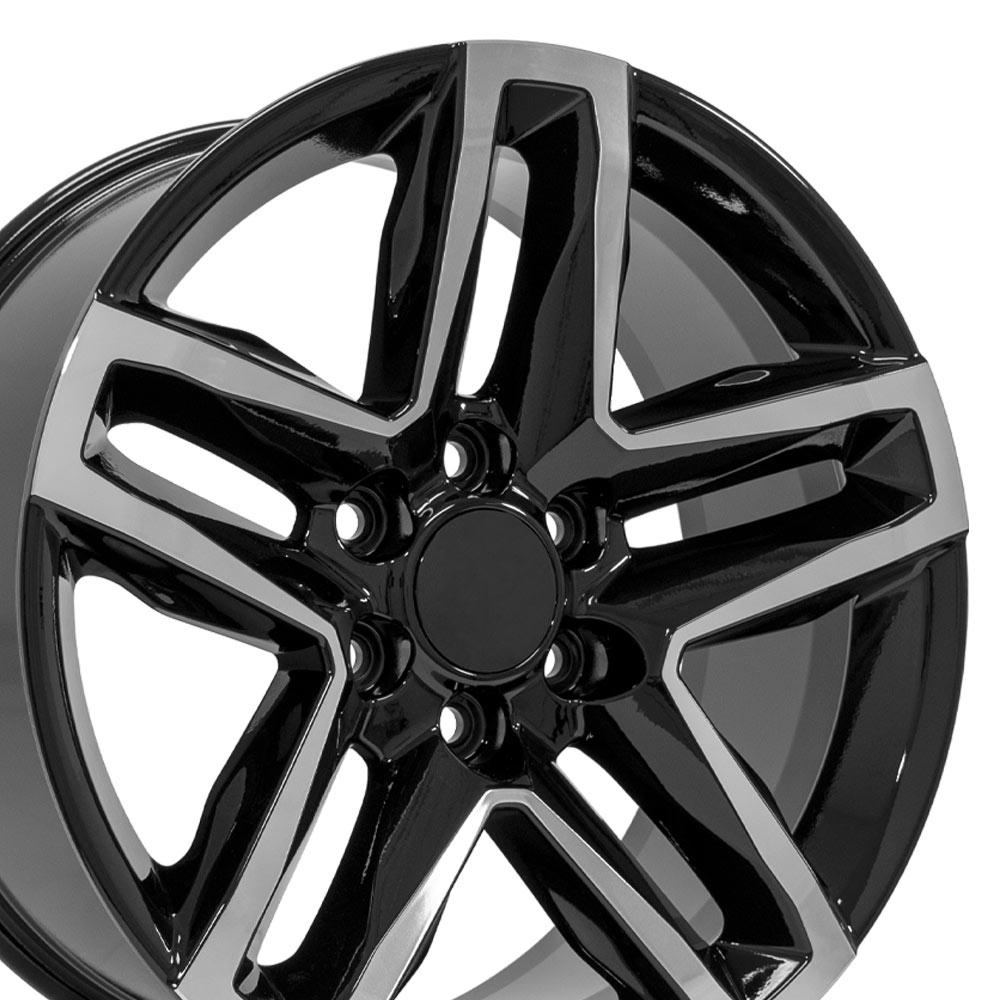 20" Replica Wheel CV34B Fits Chevrolet Silverado 1500 20x9 Black Machined Wheel