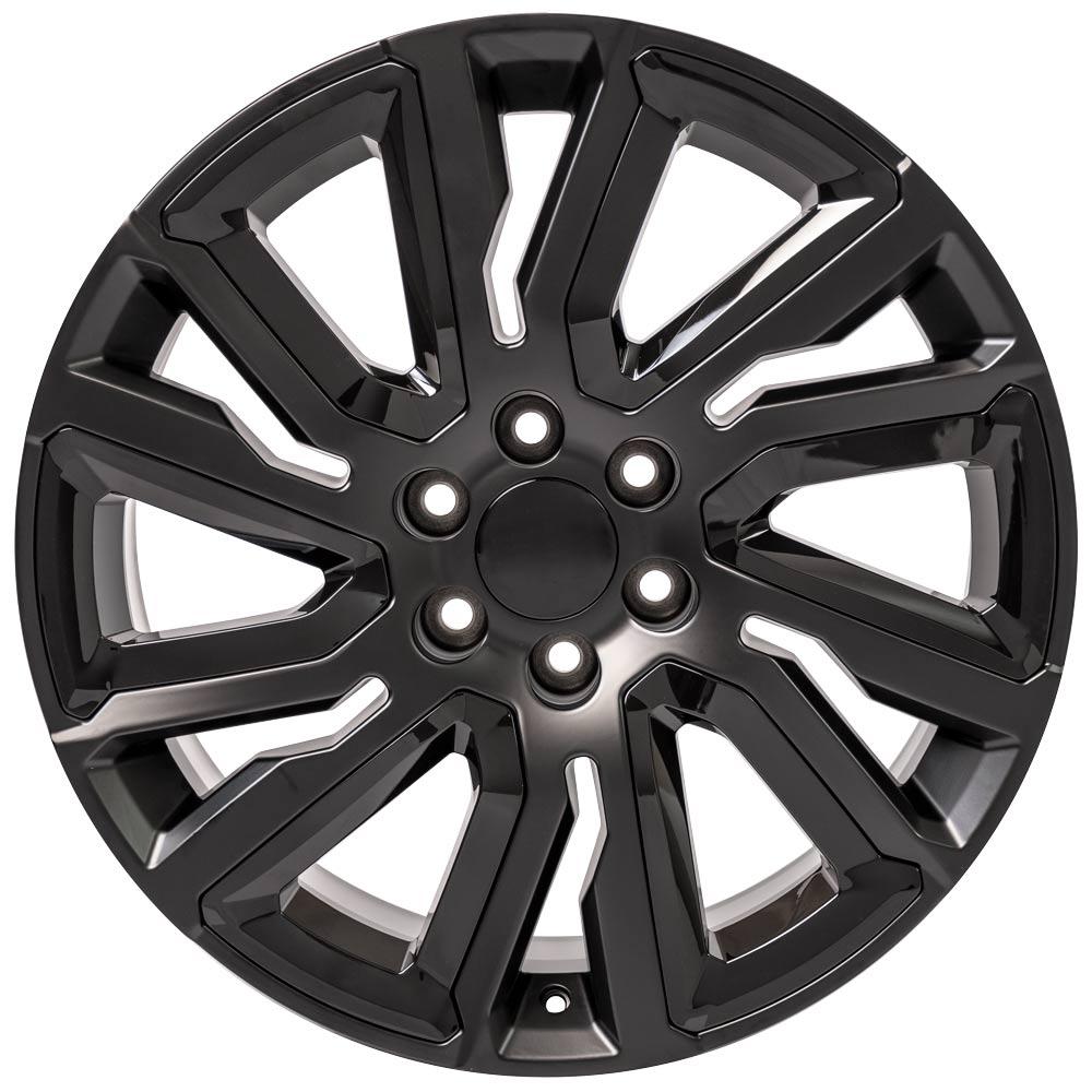22" Replica Wheel CV39 Fits GMC Sierra 22x9 Satin w/Black Wheel