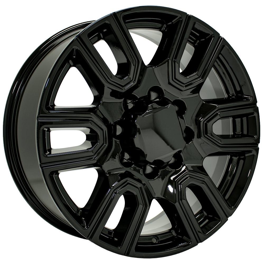 20" Replica Wheel CV96B Fits GMC Sierra 2500/3500 20x8.5 Gloss Black Wheel