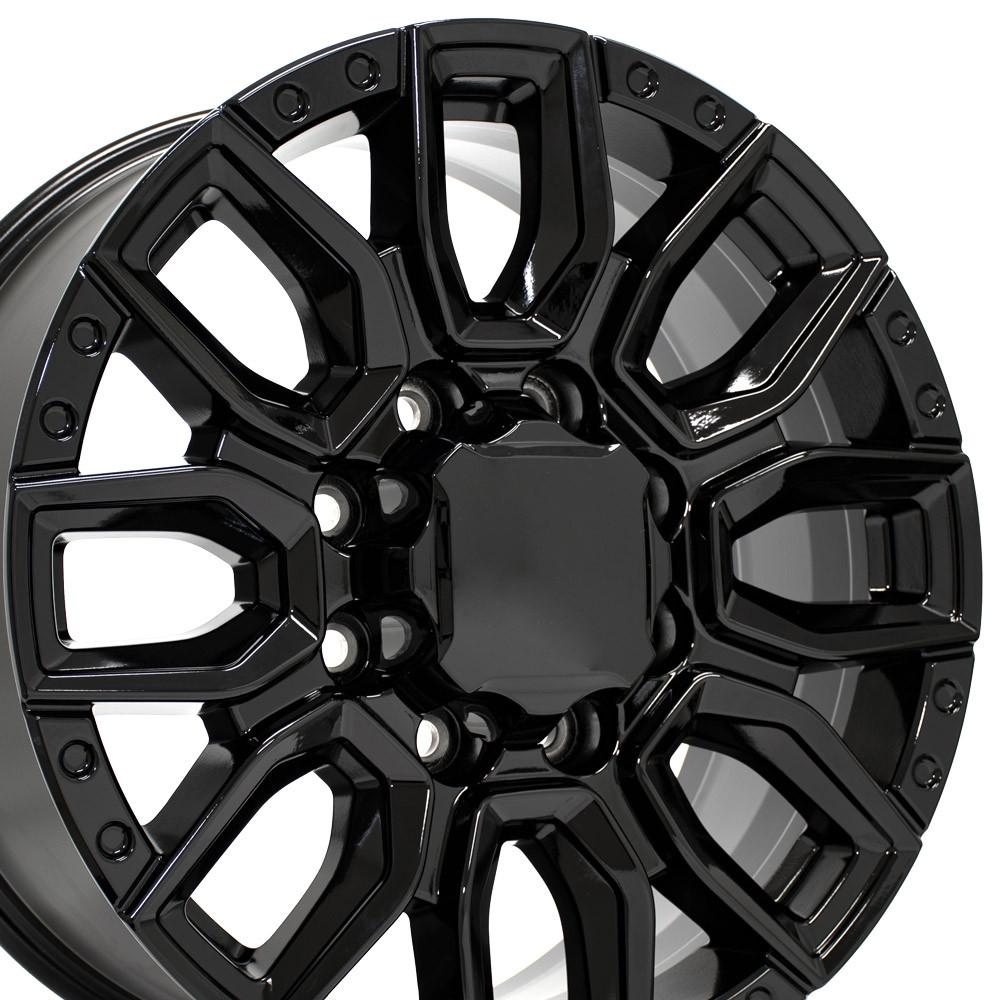 20" Replica Wheel CV97B Fits GMC Sierra 2500/3500 20x8.5 Gloss Black Wheel
