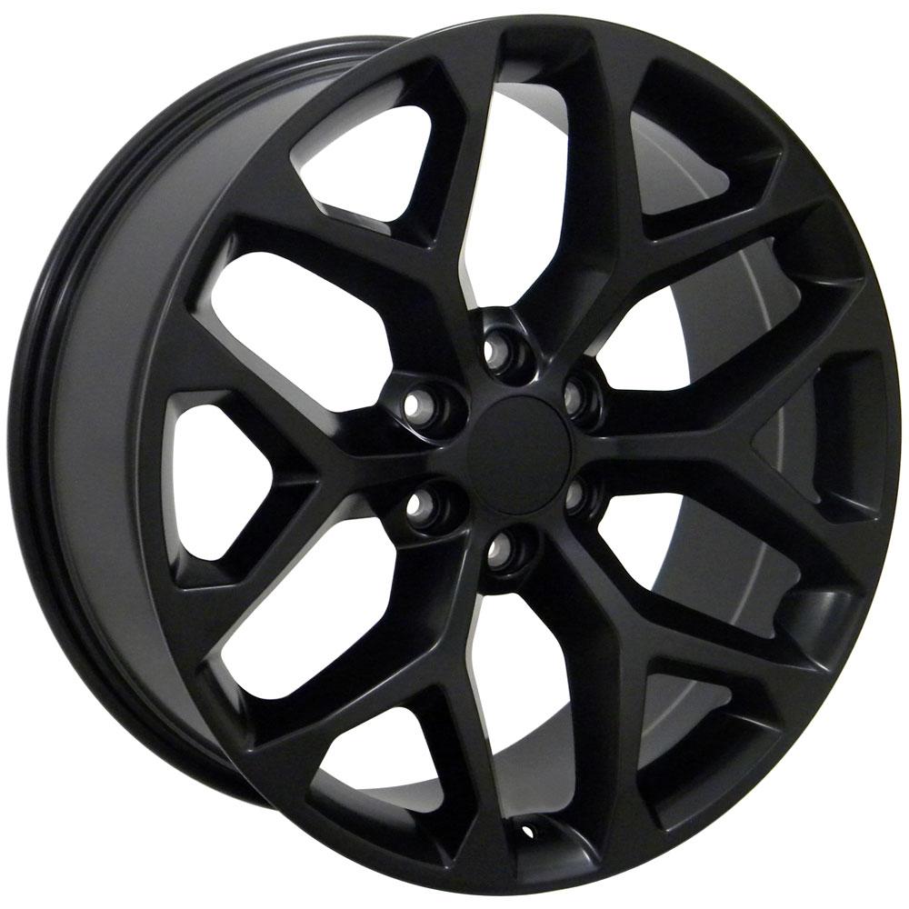 22" Replica Wheel CV98B Fits Chevy Silverado 22x9 Satin Black Wheel
