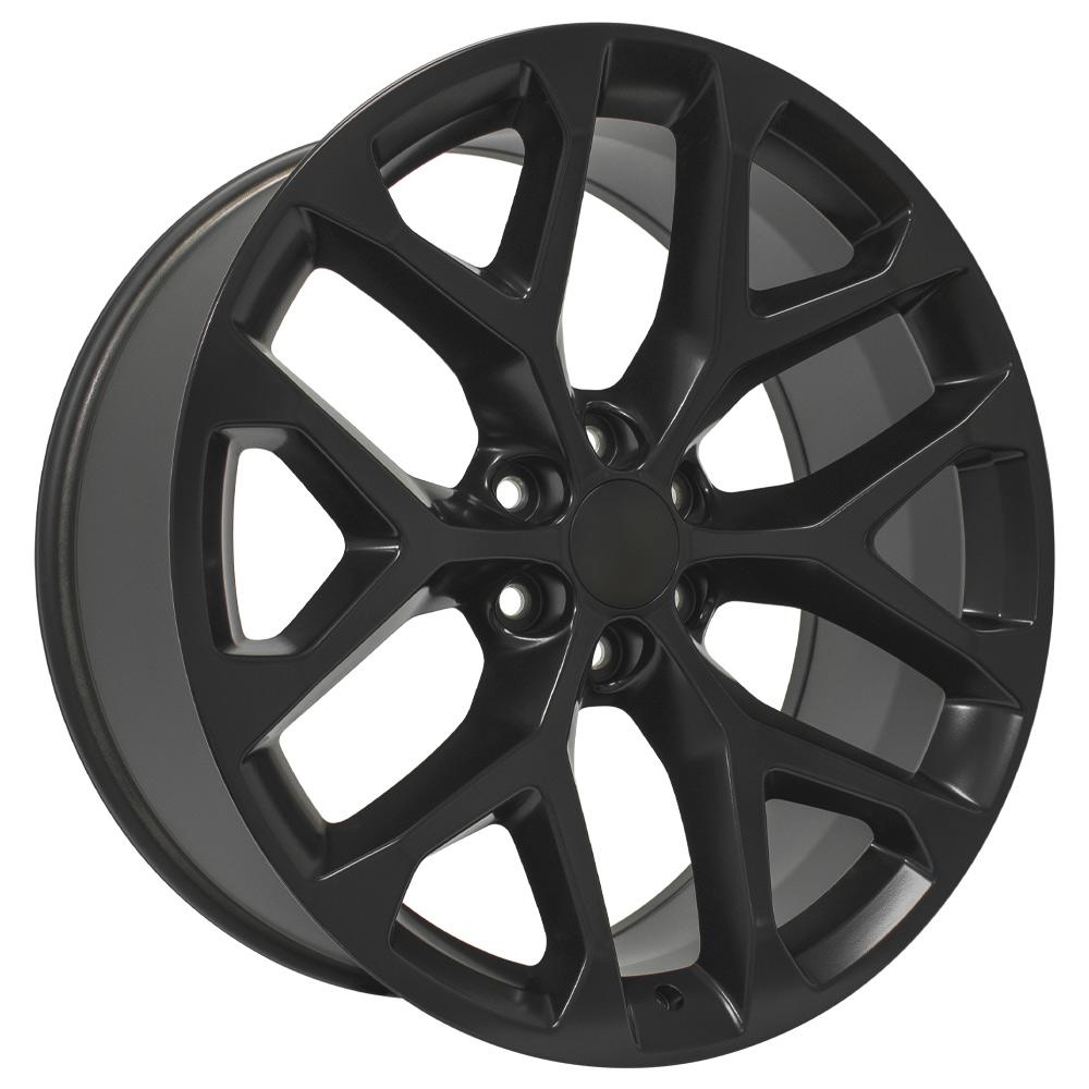 24" Replica Wheel CV98B Fits Chevy Silverado 24x10 Satin Black Wheel