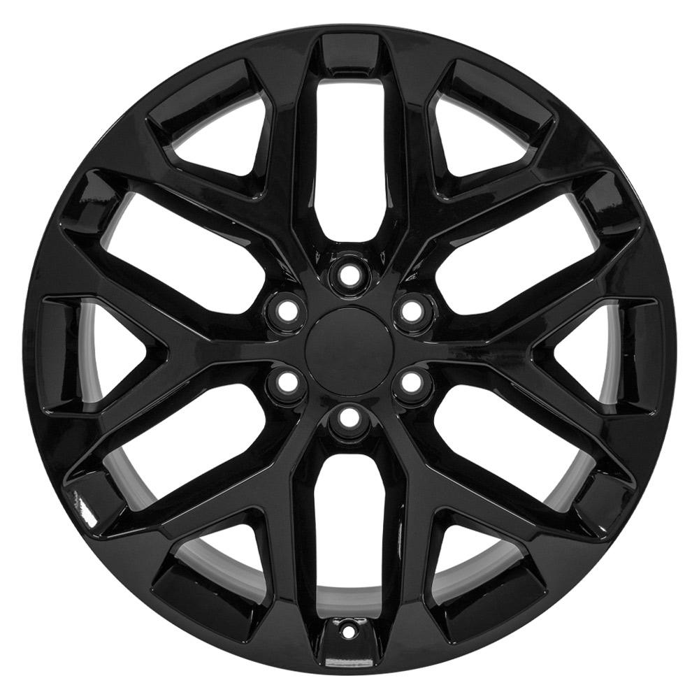 22" Replica Wheel CV98B Fits Chevy Silverado 22x9 Gloss Black Wheel