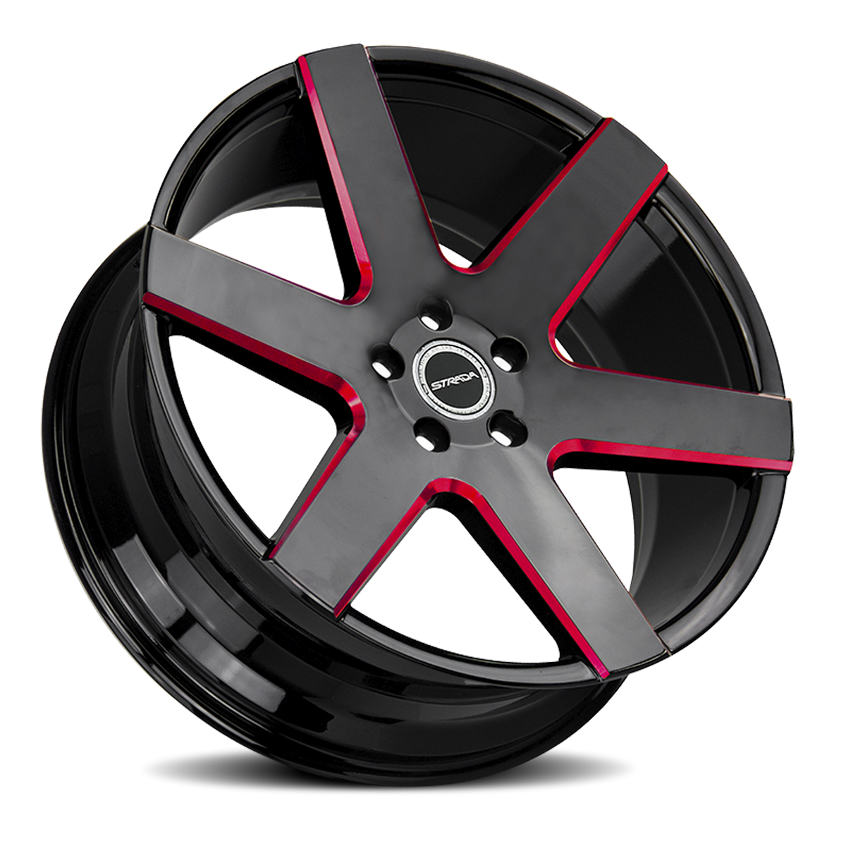 STRADA S60 CODA 22X9.5 24MM 6X135 GLOSS BLACK CANDY RED MILLED | S60263524GBMLR
