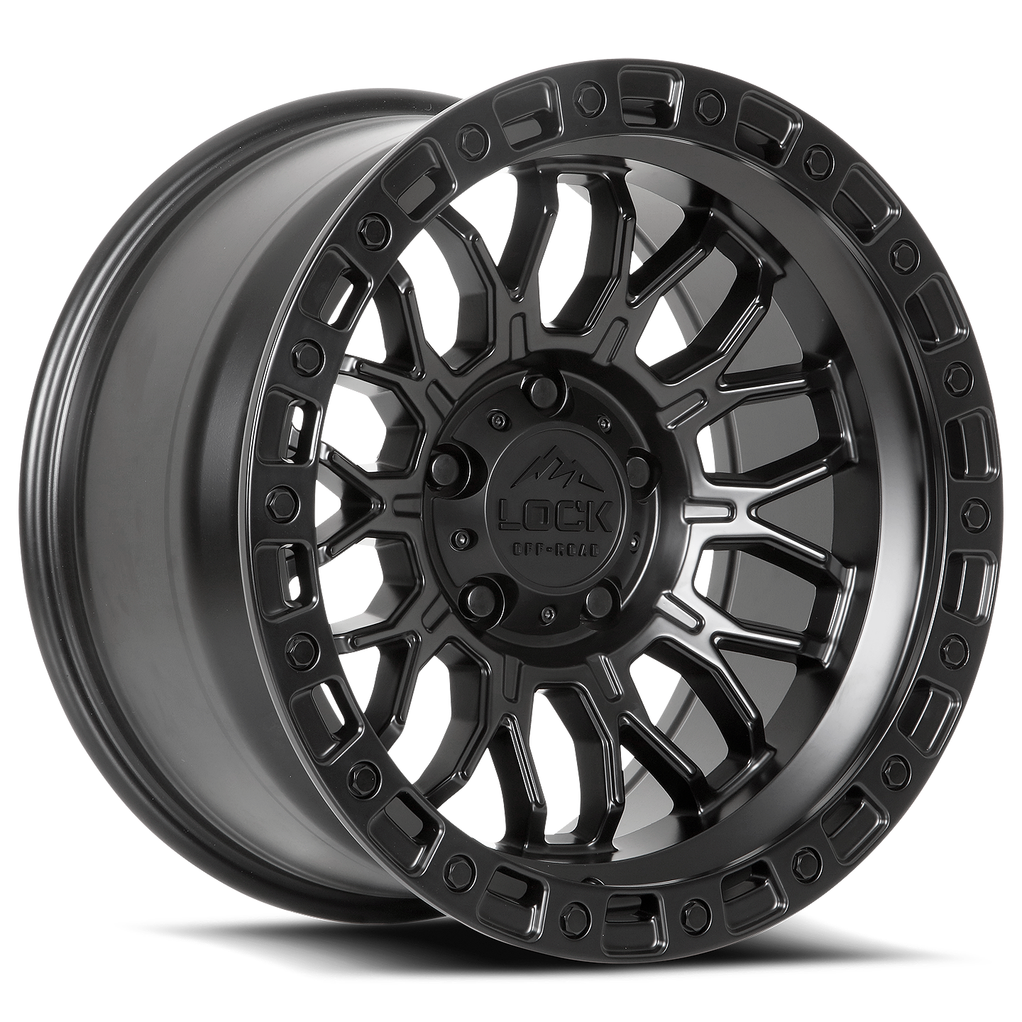 LOCK OFFROAD COMBAT 17X9 12 5X127 MATTE BLACK W MATTE BLACK RING
