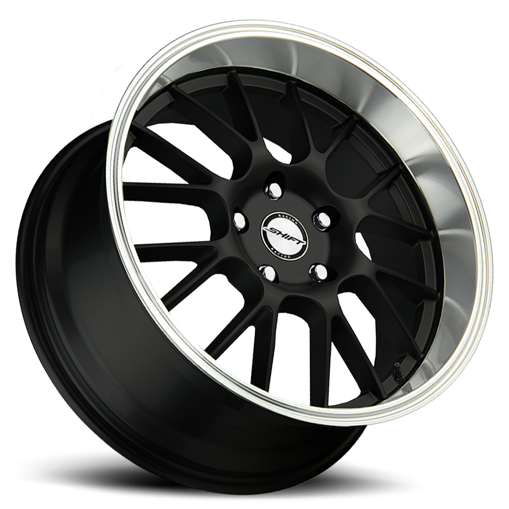 SHIFT H28 CRANK 17X7.5 30MM 4X100/4X114.3 BLACK POLISHED LIP | H28740030BP