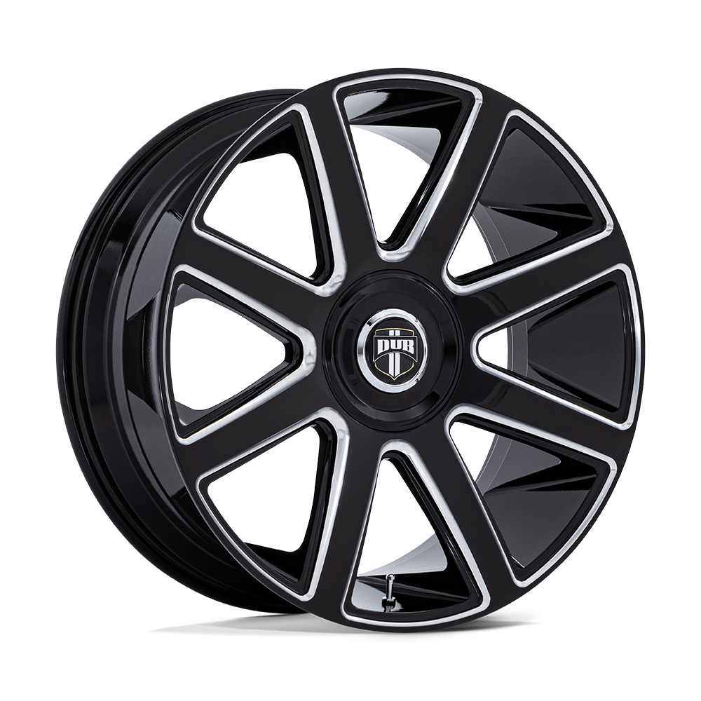 DUB 1PC DC273 PULL 24x10 15 5x115/5x120 GLOSS BLACK MILLED