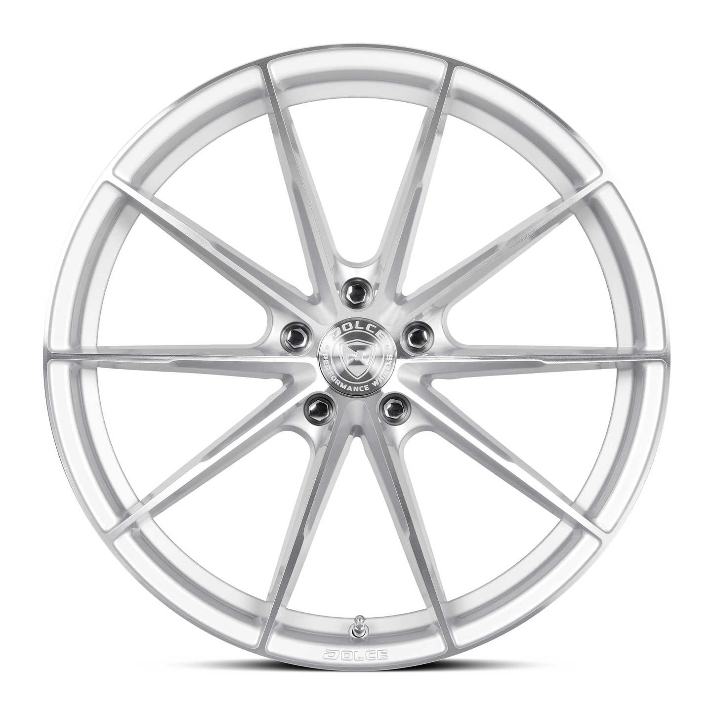 DOLCE PERFORMANCE VELOCE 20X8.5 28 5X112 GLOSS SILVER MACHINED FACE