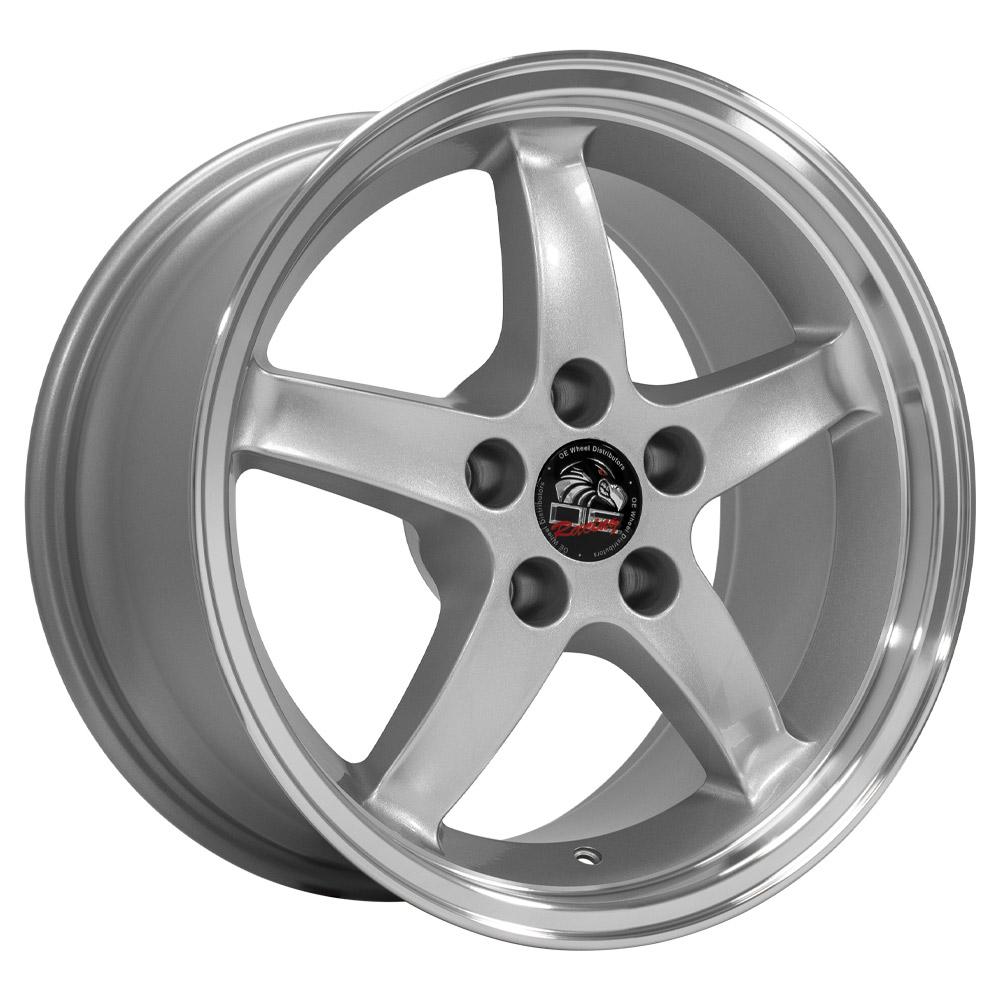 17" Replica Wheel FR04 Fits Ford Mustang Cobra 17x9 Silver Wheel