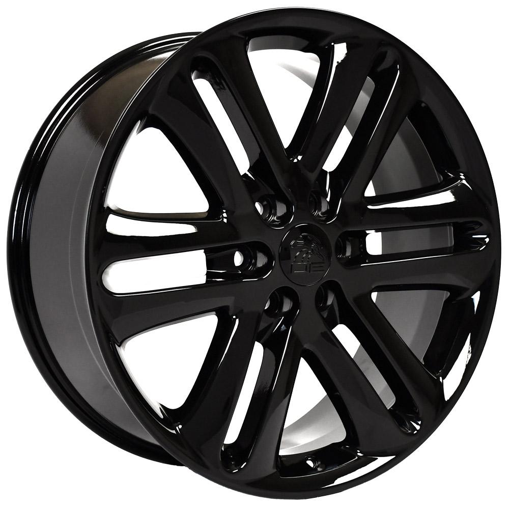22" Replica Wheel FR76 Fits Ford F150 22x9 Gloss Black Wheel