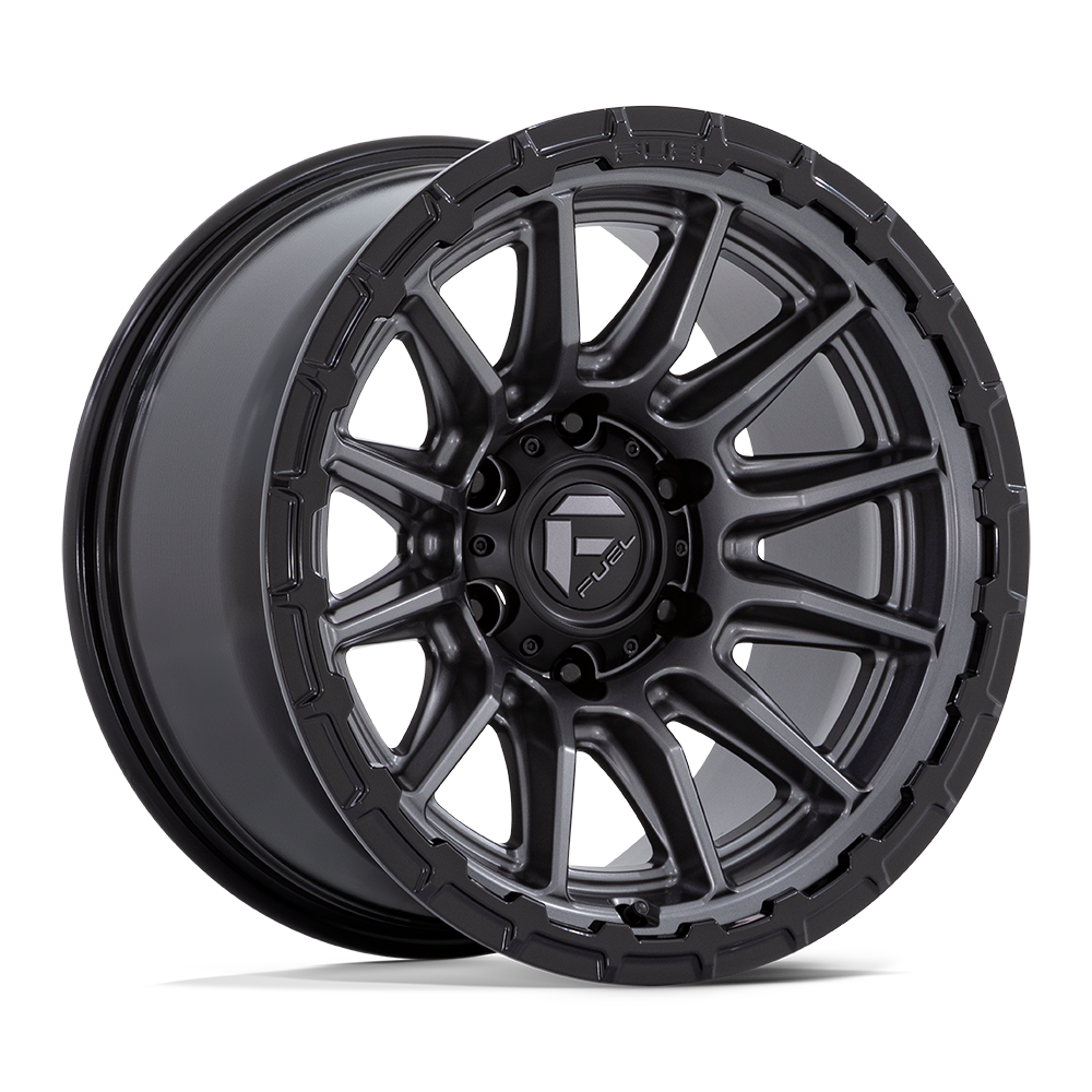FUEL 1PC FC866 PISTON 22x9.5 20 6x135 MATTE GUNMETAL GLOSS BLACK LIP