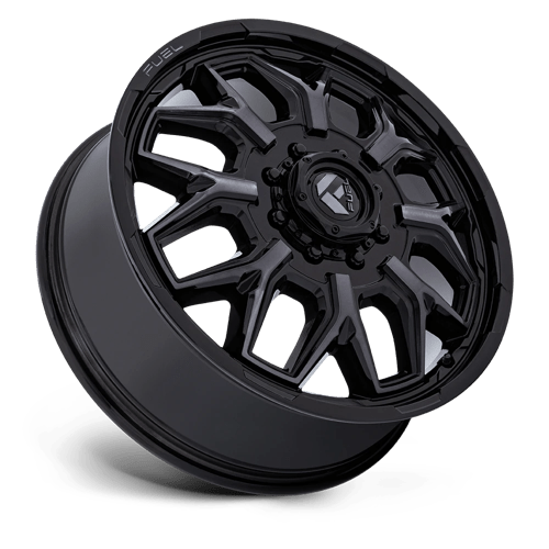 FUEL 1PC D875 FLUX DUALLY 20X8.25 104 8X200 GLOSS BLACK BRUSH FC GRAY DDDT