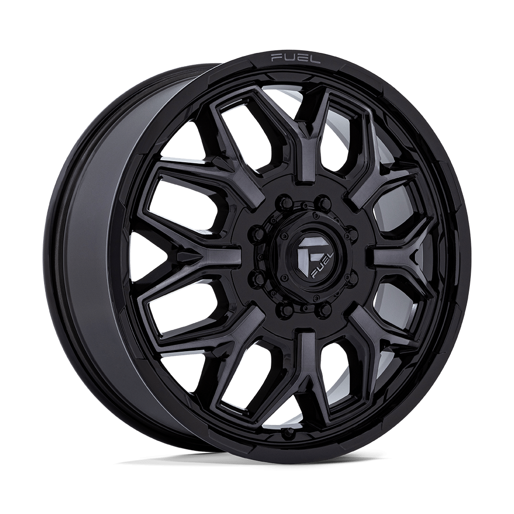 FUEL 1PC D875 FLUX DUALLY 20X8.25 104 8X200 GLOSS BLACK BRUSH FC GRAY DDDT