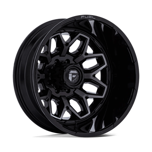 FUEL 1PC D875 FLUX DUALLY 22X8.25 -227 8X200 GLOSS BLACK BRUSH FC GRAY DDDT
