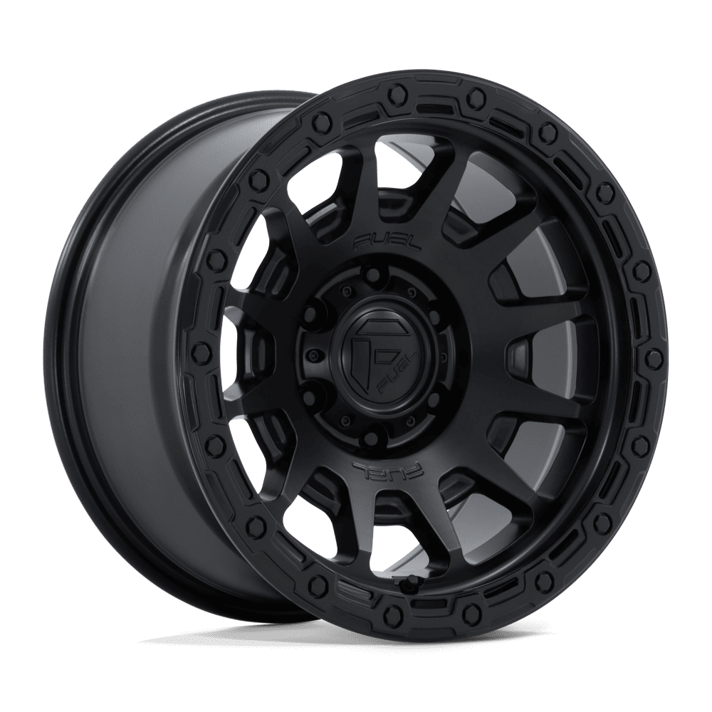 FUEL 1PC FC884 FORTRESS 18x9 1 6x135 MATTE BLACK W/ GLOSS BLACK LIP