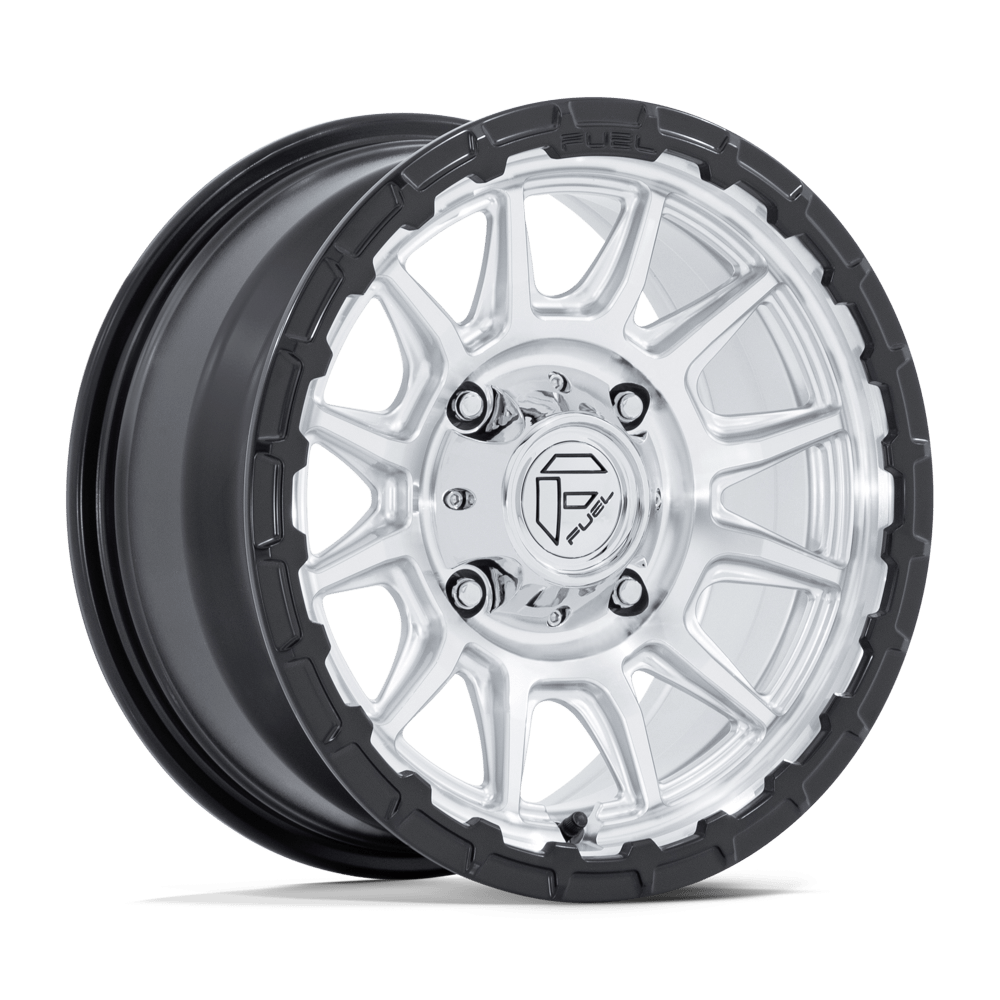 Fuel Utv FV866 PISTON UTV - 15x7 38mm 4x137 HYPER SILVER MACH-FC M-BLK LIP Wheel | FV866SB15704838A