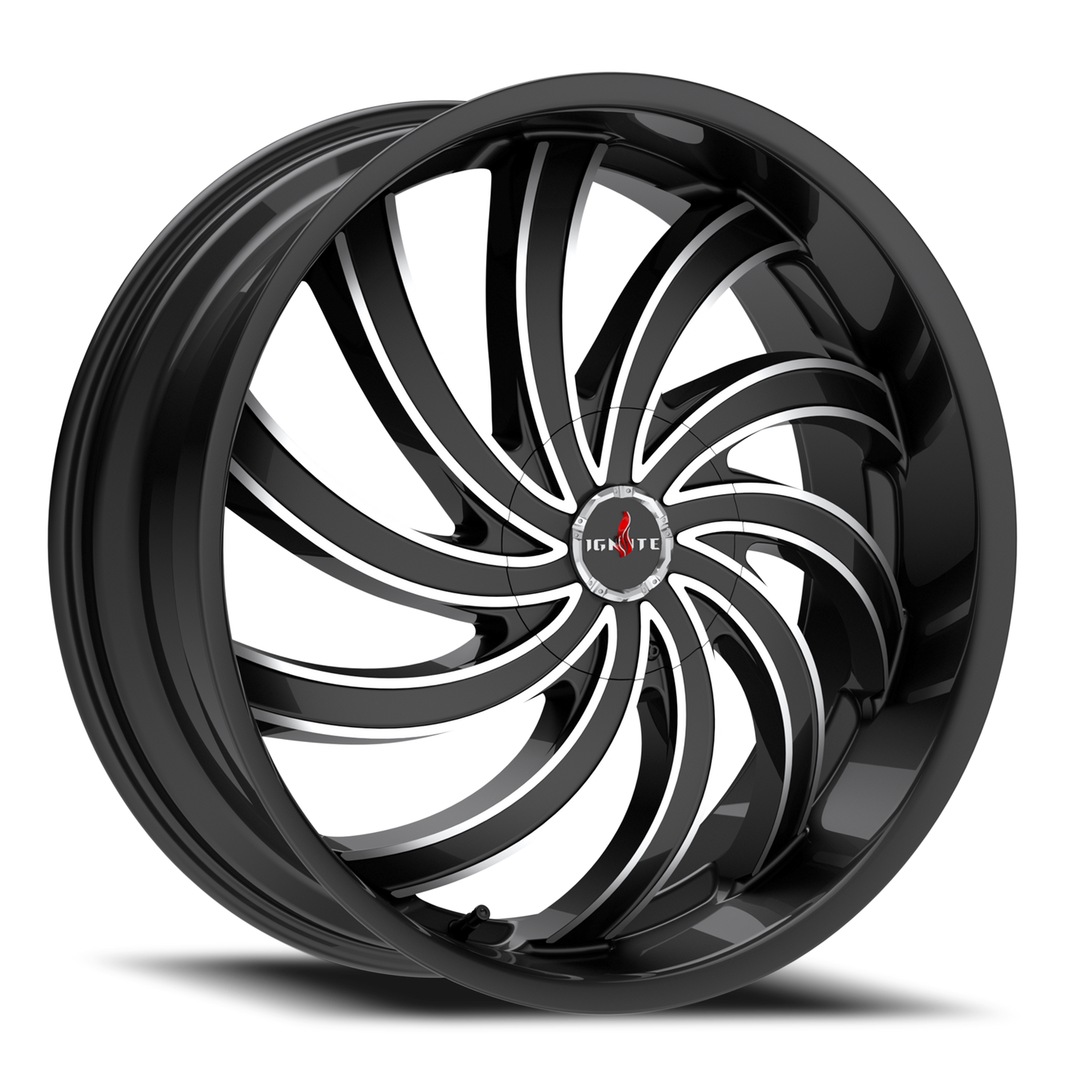 IGNITE G04 FLAME 22X9.5 15MM 5X115/5X120 GLOSS BLACK MILLED | G0429551615GBML