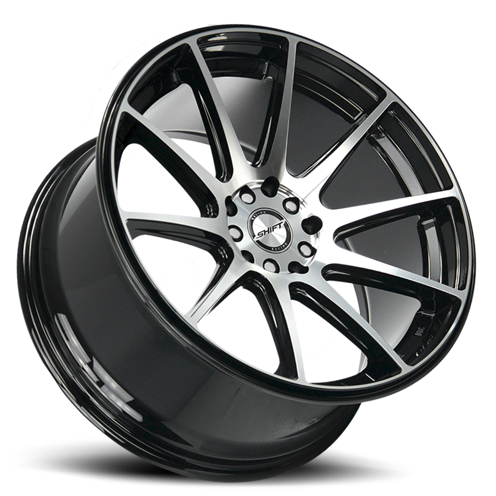 SHIFT H34 GEAR 18X9 30MM 5X100/5X114.3 GLOSS BLACK MACHINED | H34850030GBM