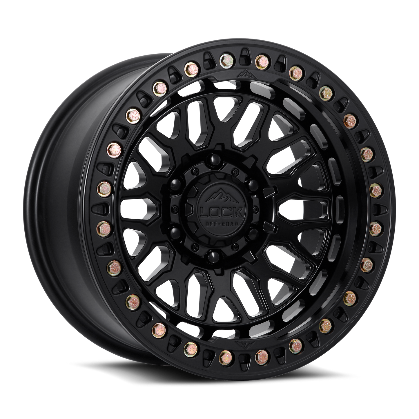 LOCK OFFROAD INVADER CASTING BEADLOCK 17X9 12 6X139.7 MATTE BLACK W MACHINE RING