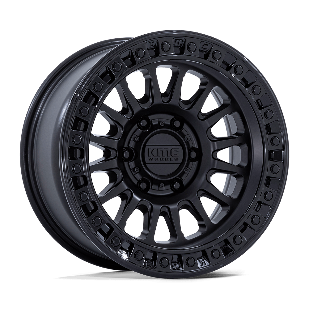 KMC KM552 IMS 18x9 0 6x139.7 MATTE BLACK W/ GLOSS BLACK LIP