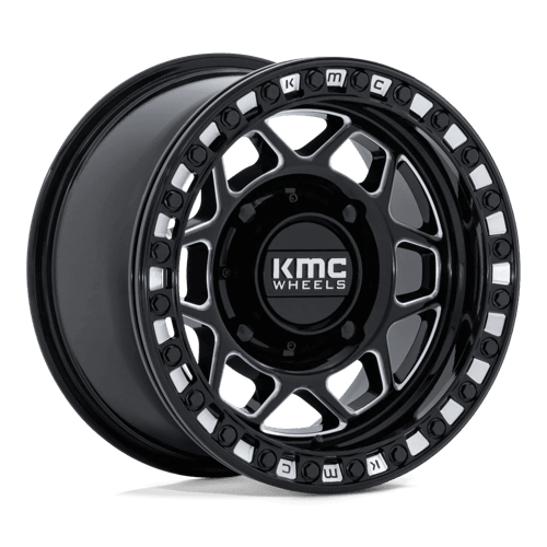 KMC POWERSPORTS KS241 TORX BEADLOCK 15X8 0 4X156 GLOSS BLACK MILLED