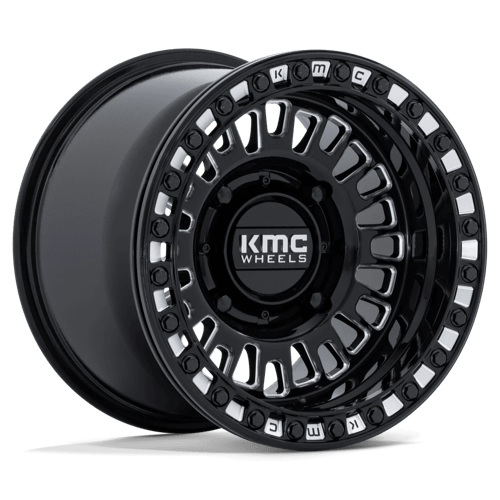KMC POWERSPORTS KS242 AZTEC BEADLOCK 15X7 38 4X137 GLOSS BLACK MILLED
