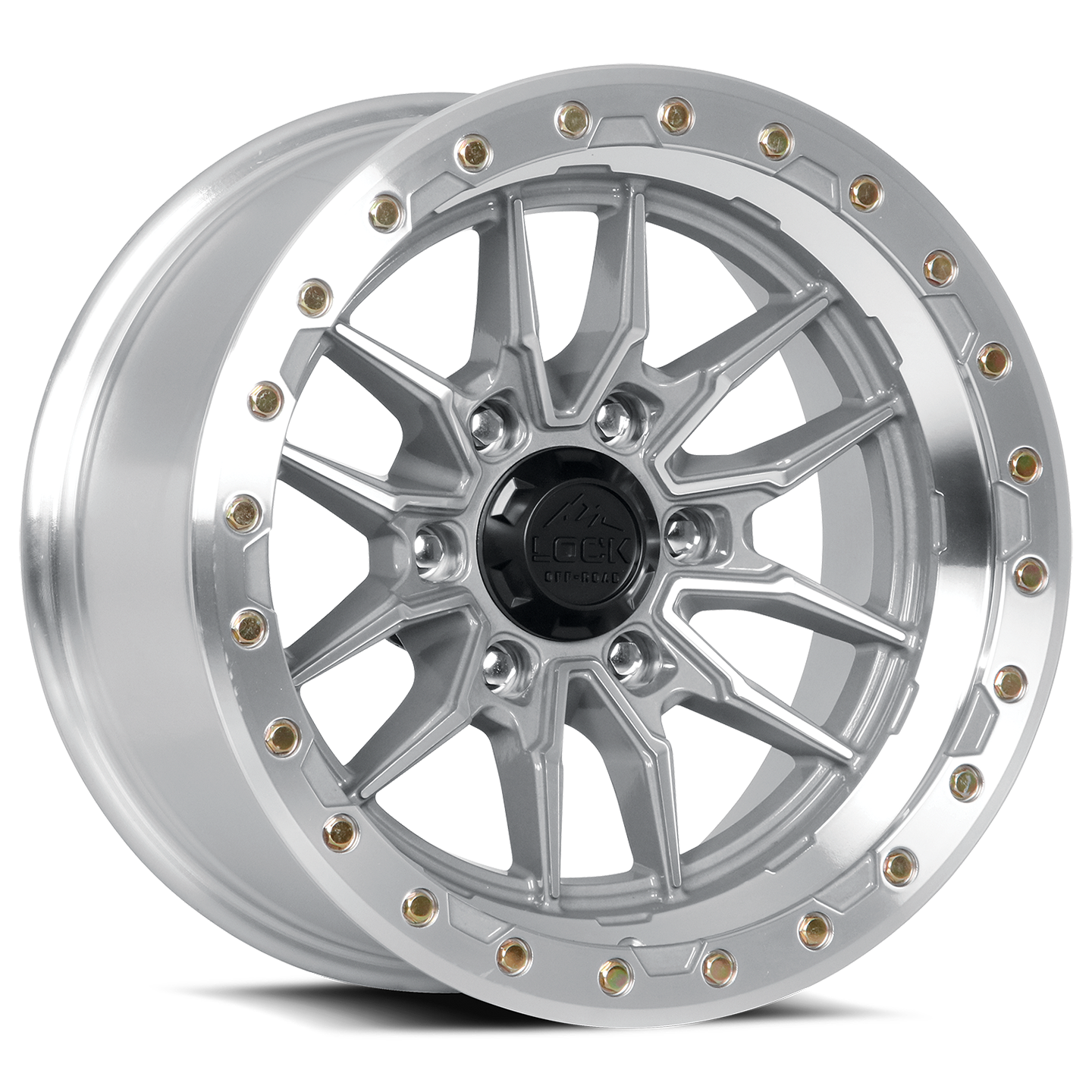 LOCK OFFROAD KRAWLER 17X9 12 6X139.7 MACHINE WITH CLEAR COAT