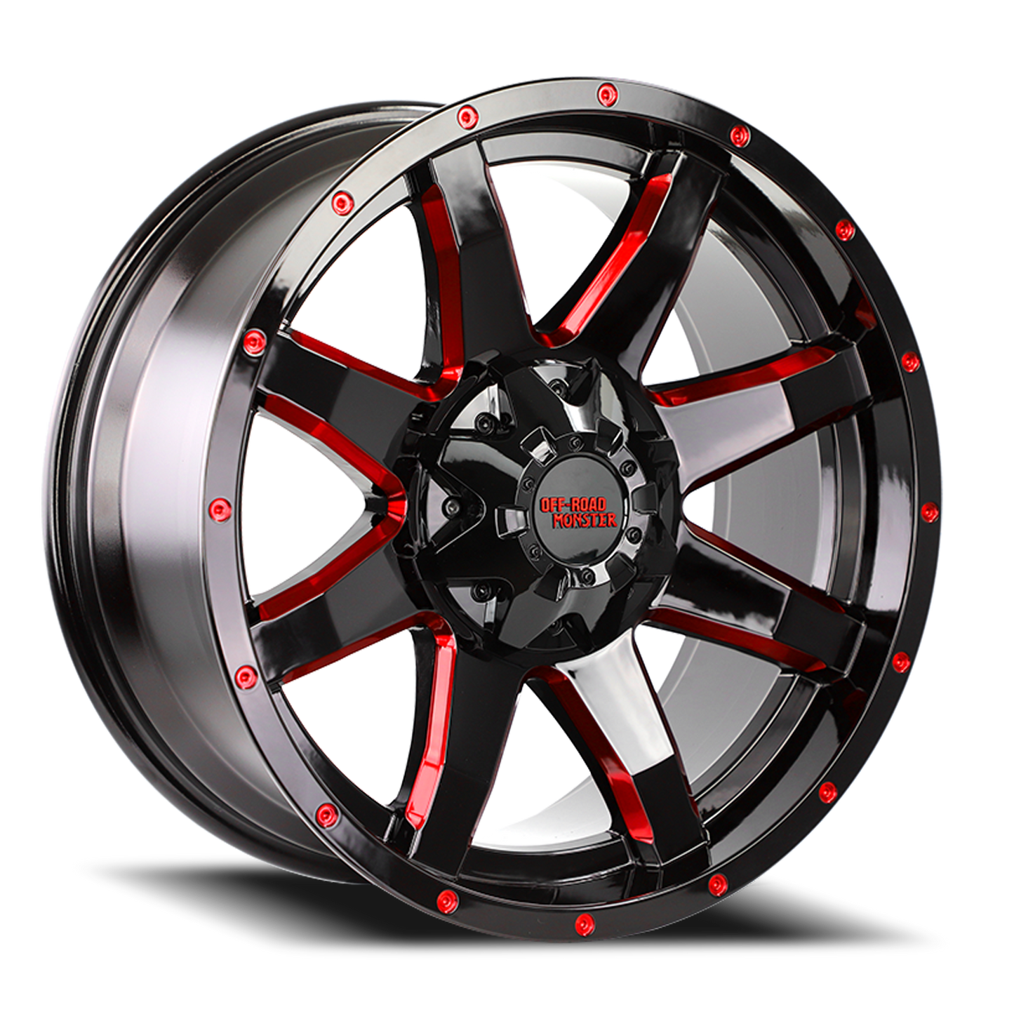 OFF ROAD MONSTER M08 M08 20X9 0MM 6X135/6X139.7 GLOSS BLACK CANDY RED MILLED | M08060702GBMLR