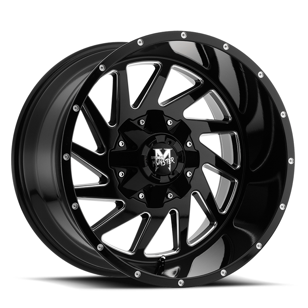 OFF ROAD MONSTER M12 M12 20X14 NEG 76MM 6X135/6X139.7 GLOSS BLACK MILLED | M12014607N76GBML
