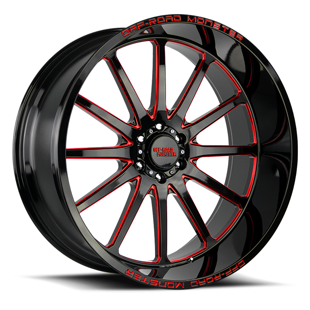 OFF ROAD MONSTER M26 M26 26X12 NEG 44MM 5X127 GLOSS BLACK CANDY RED MILLED | M26612527N44GBMLR