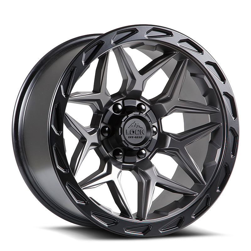 LOCK OFFROAD MATRIX 17X9 0 5X127/5X139.7 MATTE GREY W MATTE BLACK RING