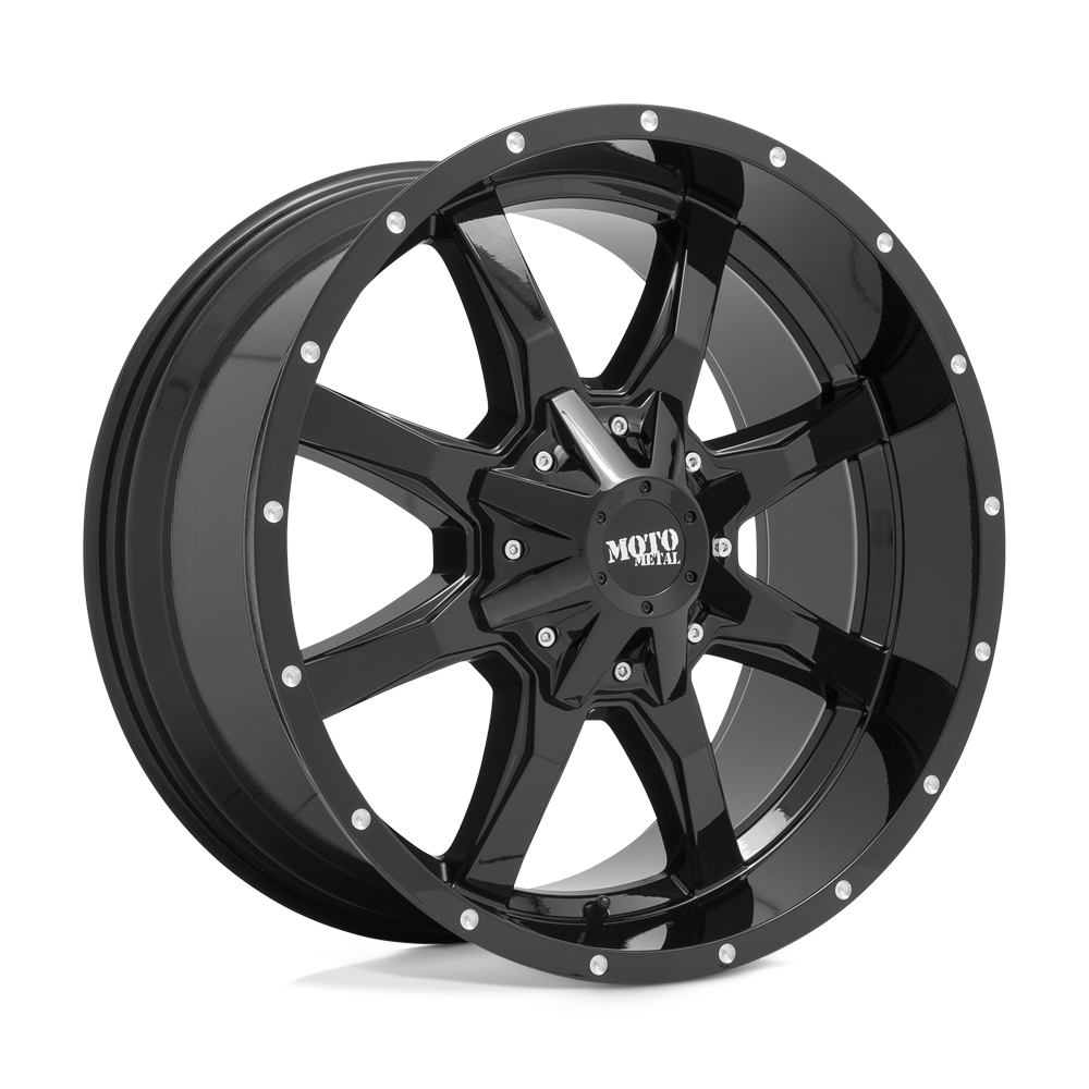 Moto Metal MO970 - 16x8 0mm 6x135/6x139.7 GLOSS BLACK W/ SPOT MILLED LIP Wheel | MO970680673A00