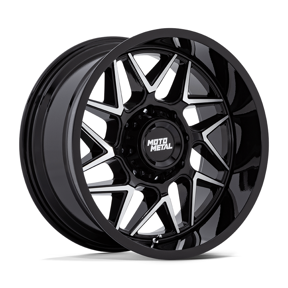 MOTO METAL MO812 TURBINE 20x9 1 5x127 GLOSS BLACK W/ MACHINED FACE