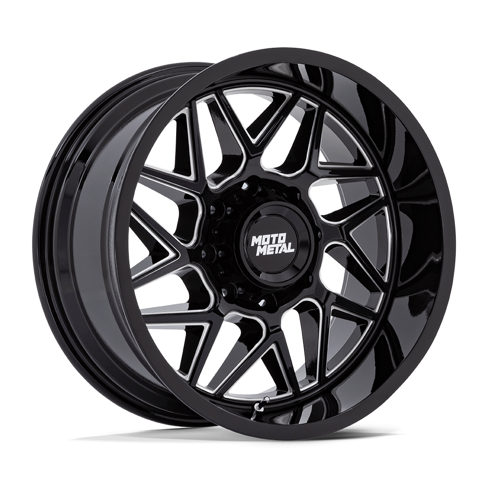 Moto Metal MO812 TURBINE - 20x9 20mm 8x165.1 GLOSS BLACK MILLED Wheel | MO812BE20908020