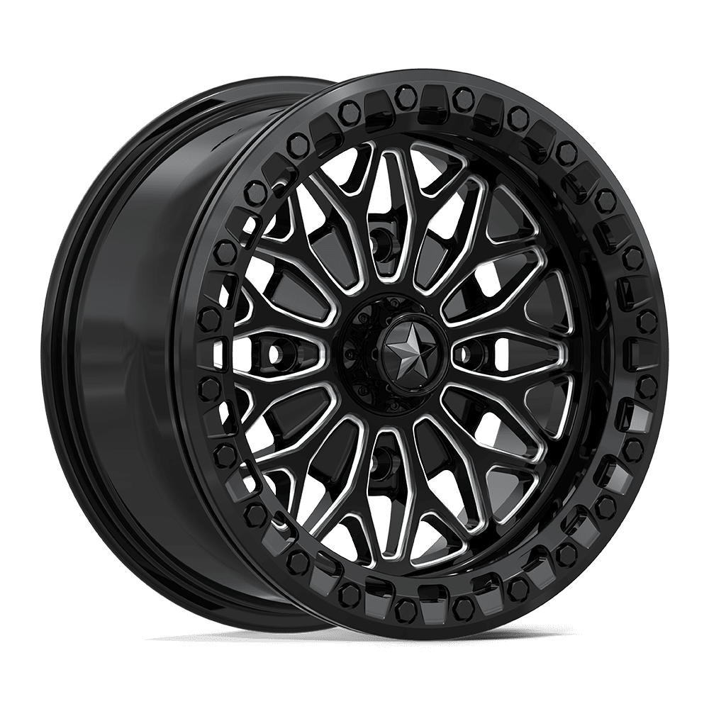MSA OFFROAD WHEELS MA53 BOLO UTV BEADLOCK 15X7 10 4X137 GLOSS BLACK MILLED