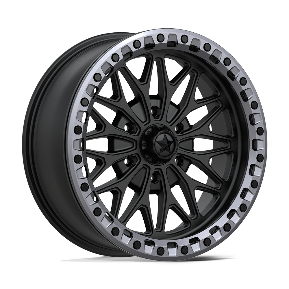 Msa Offroad Wheels MA53 BOLO UTV BEADLOCK - 18x7 10mm 6x139.7 MATTE BLACK W/ GL-GUNMETAL RG Wheel | MA053MA18706U10