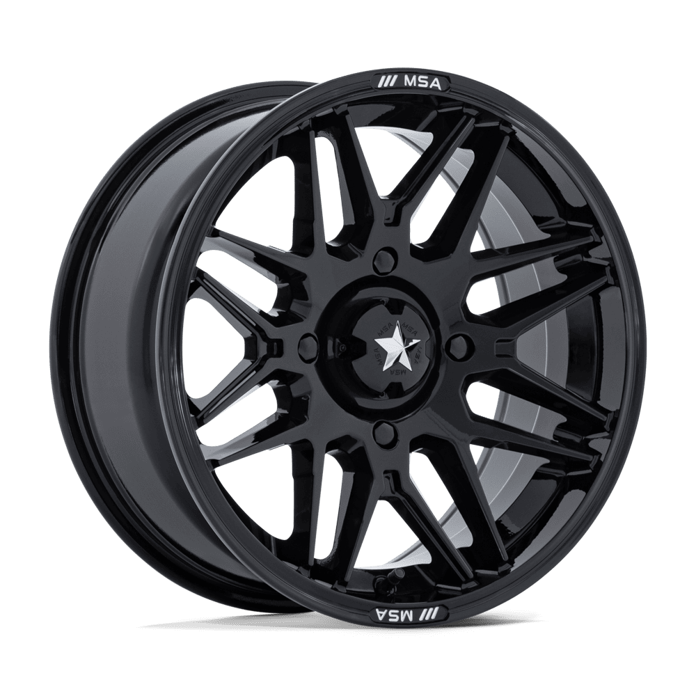MSA OFFROAD WHEELS M52 RADAR UTV 14X7 -47 4X110 GLOSS BLACK