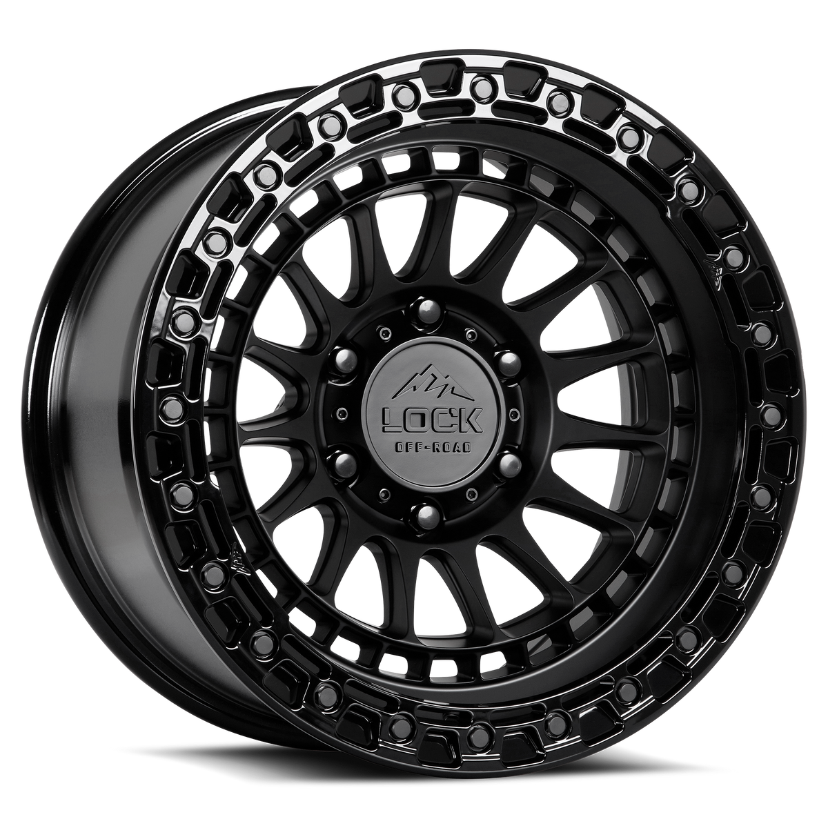 LOCK OFFROAD MOJAVE 20X9 0 6X139.7 MATTE BLACK W GLOSS BLACK RING