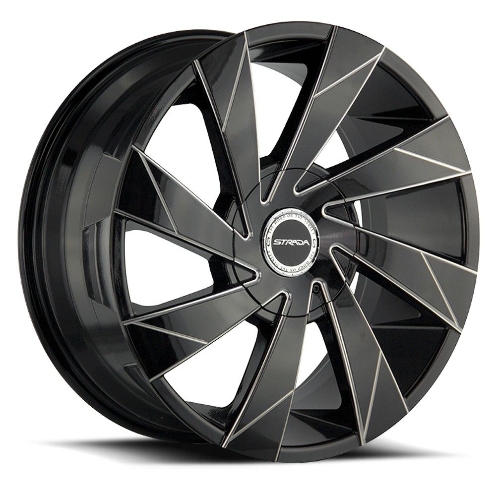 STRADA S62 MOTO 20X8.5 40MM 5X112/5X115 GLOSS BLACK MILLED EDGE SPOKE | S62050240GBML