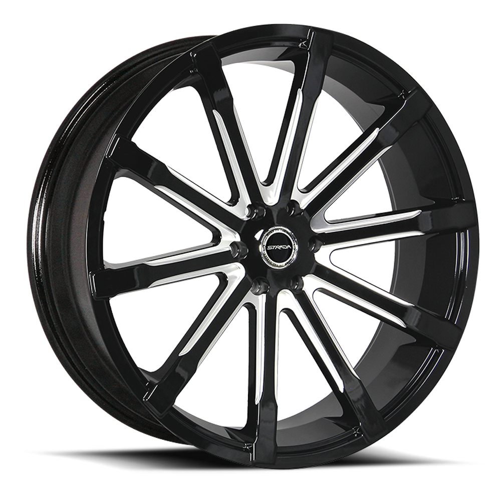 STRADA S48 OSSO 24X10 15MM 5X115 GLOSS BLACK MILLED | S48451515GBML
