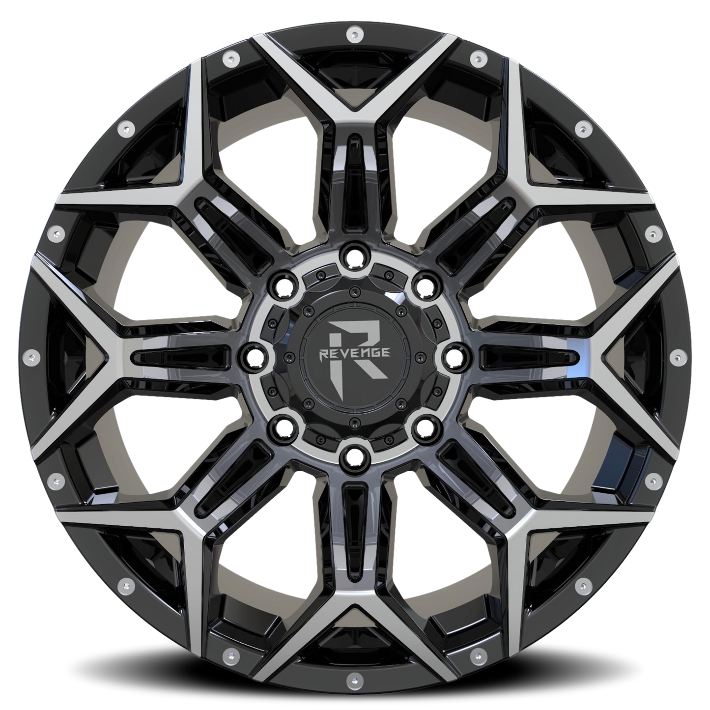 REVENGE OFFROAD RV202 20X9 0 8X180 BLACK MACHINED