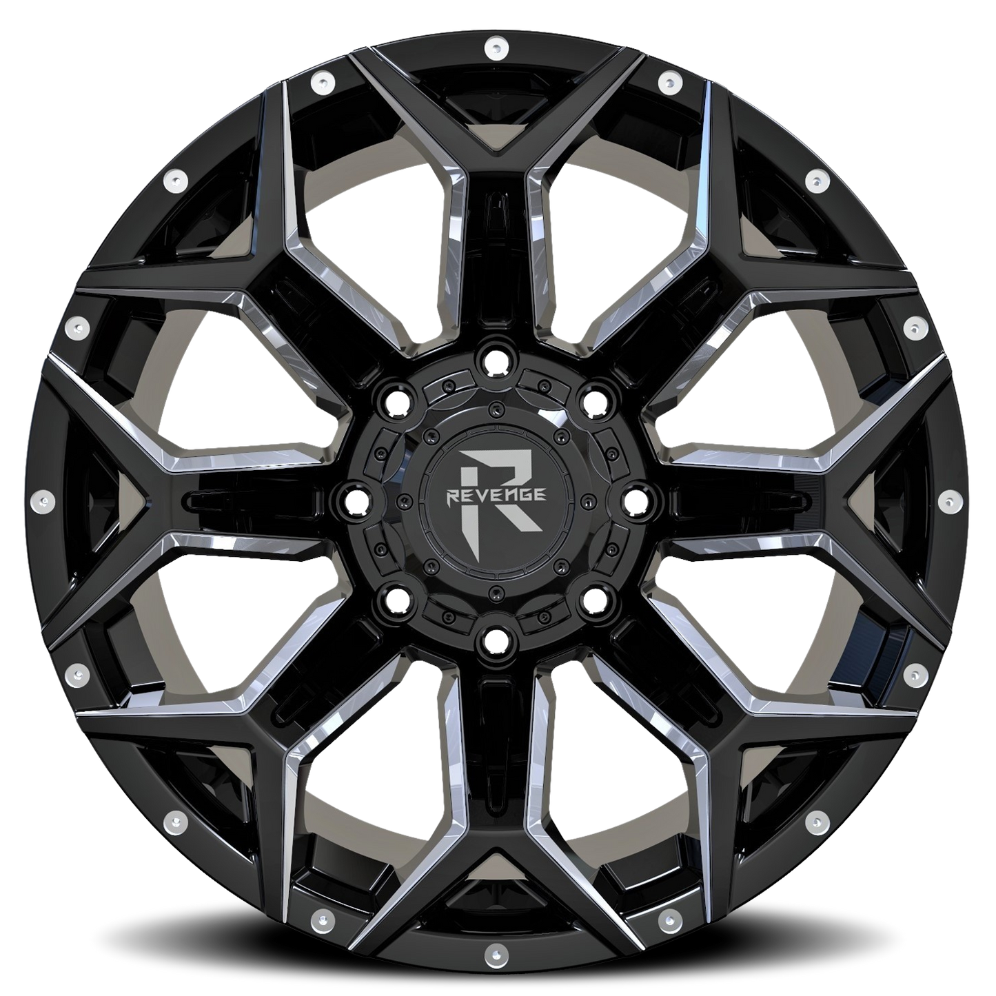 REVENGE OFFROAD RV202 20X10 -19 8X180 BLACK MILLED