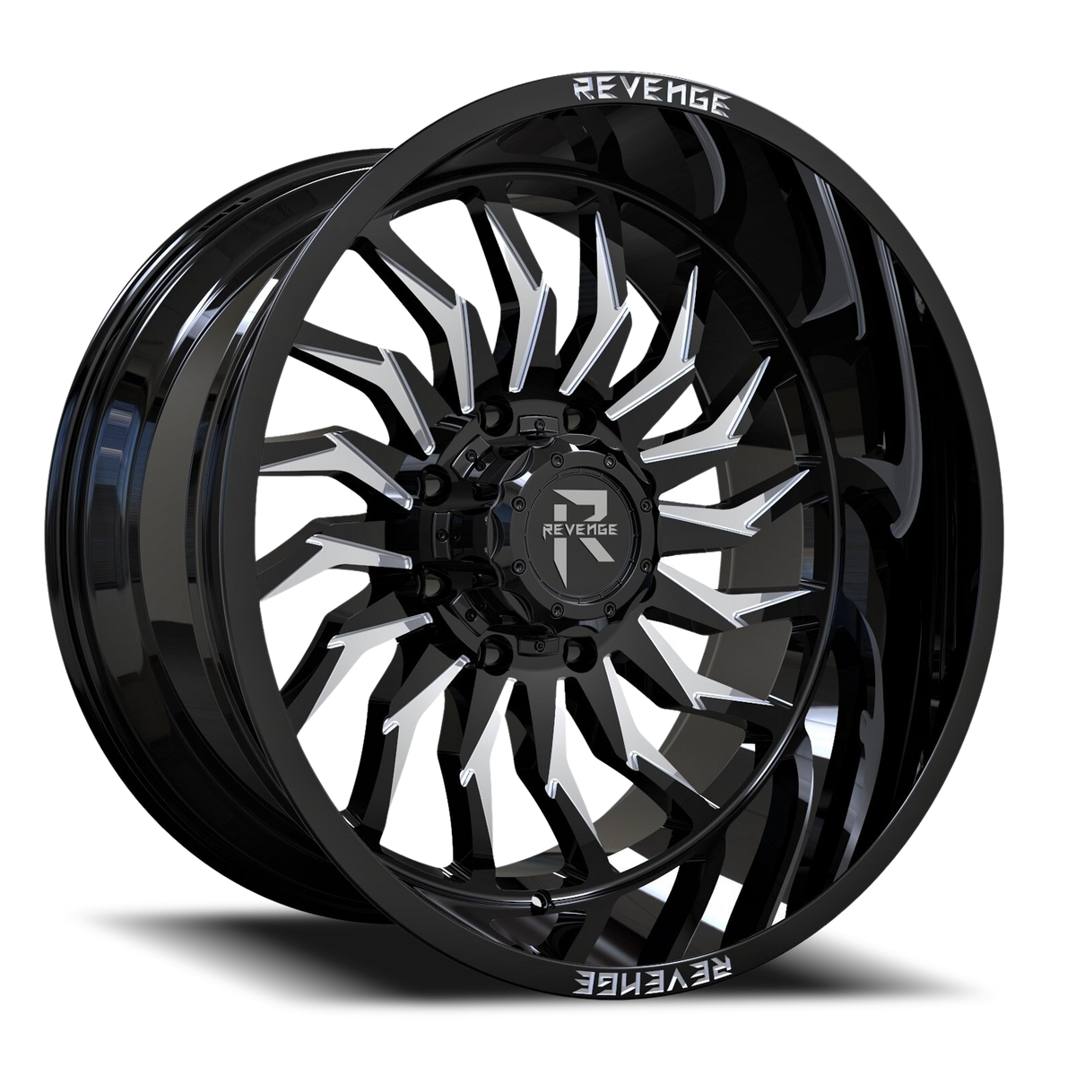 REVENGE OFFROAD RV204 22X12 -44 8X180 BLACK MILLED