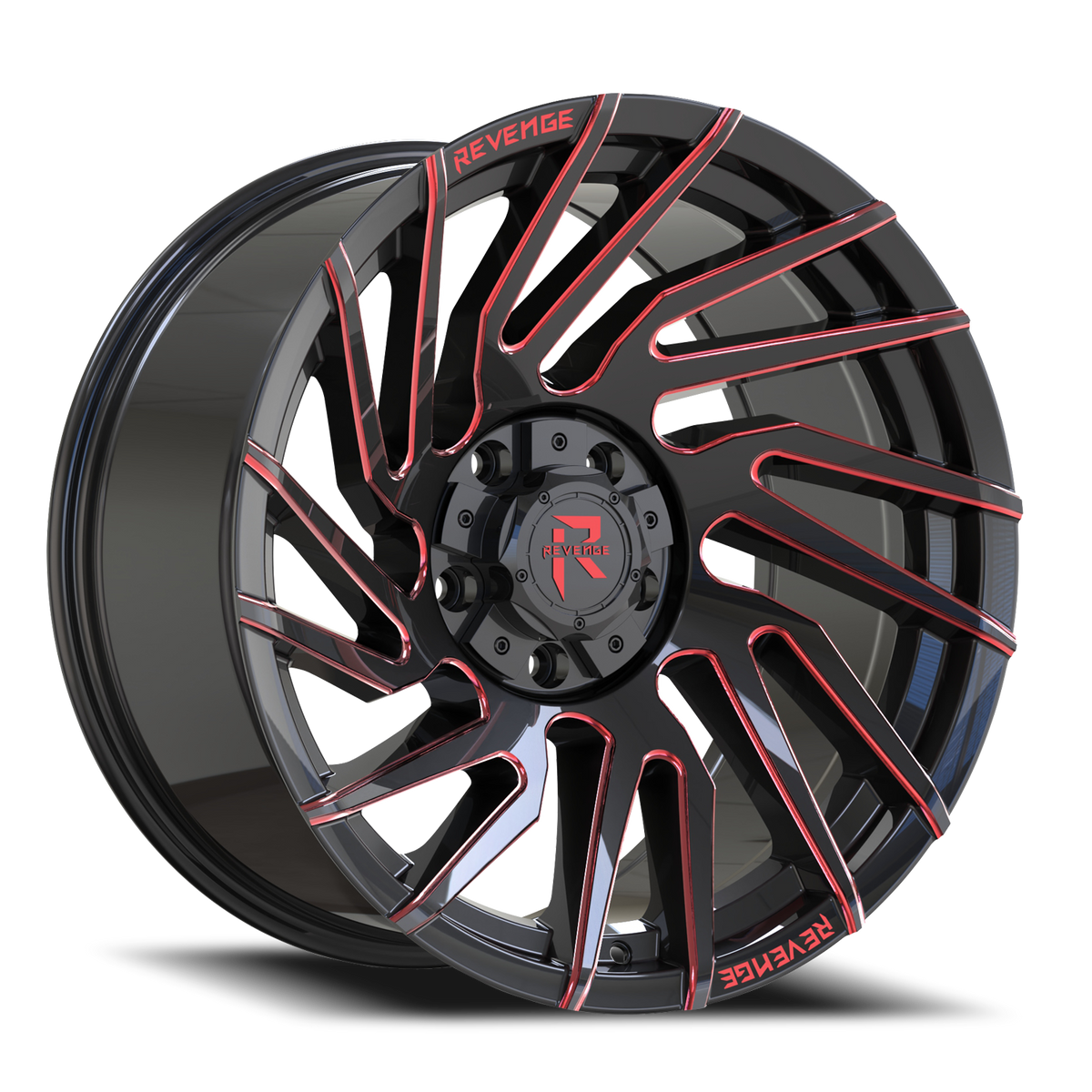 REVENGE OFFROAD RV207 22X10 -19 5X127/5X139.7 BLACK RED MILLED