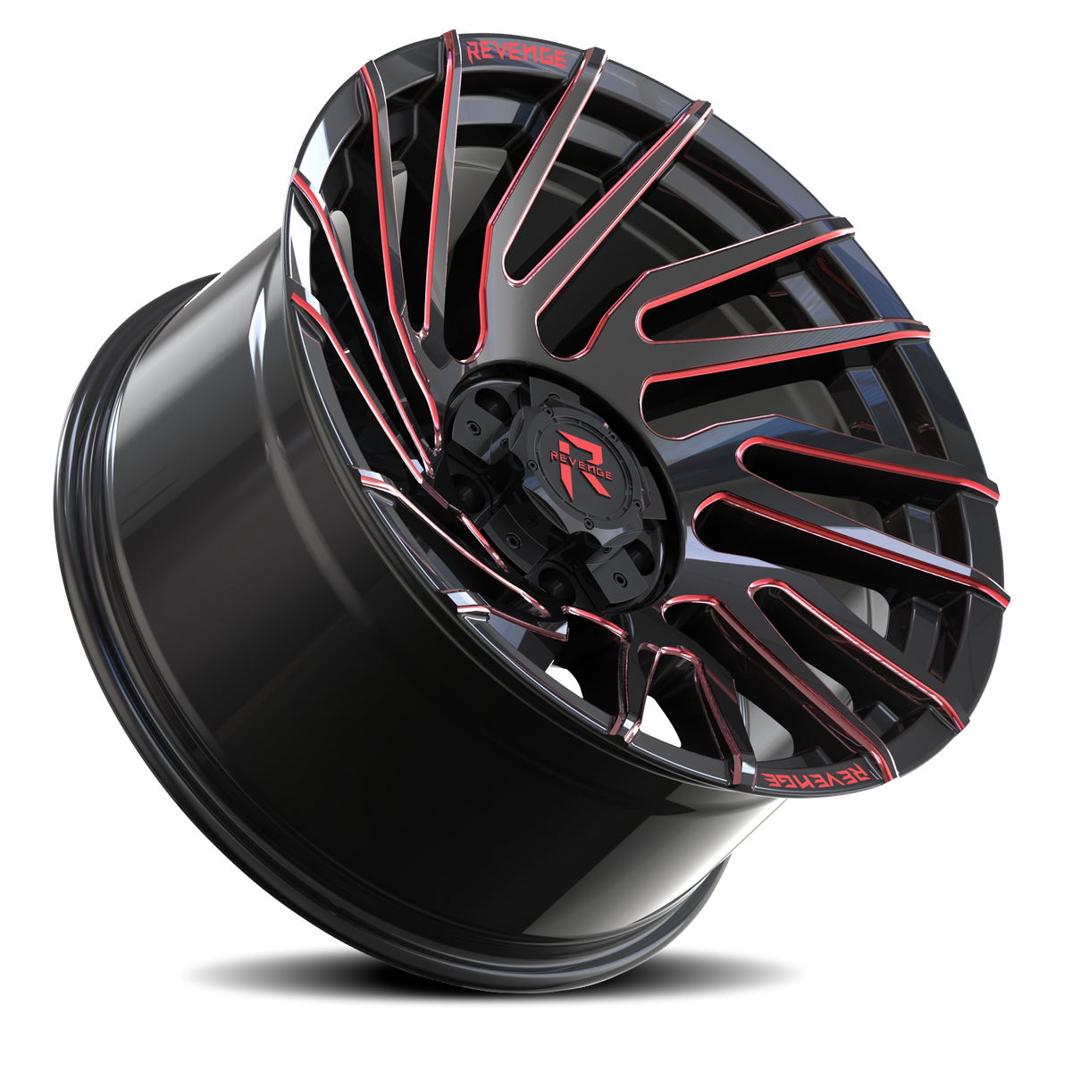 REVENGE OFFROAD RV207 24X10 -19 5X127/5X139.7 BLACK RED MILLED